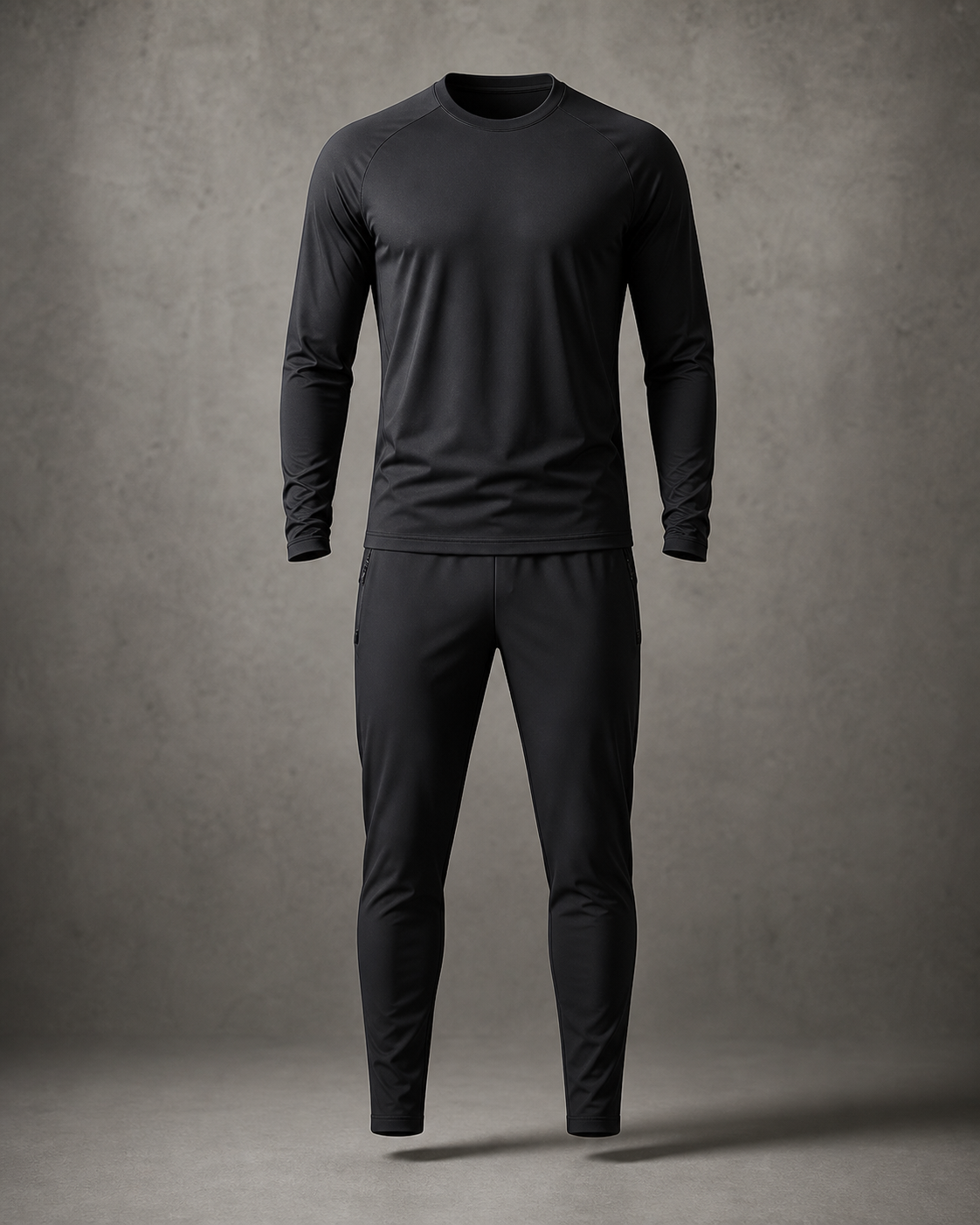 Black Hunted performance top and tapered pant product set